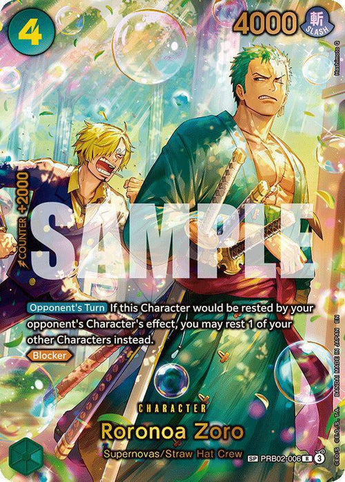 Roronoa Zoro (SP) (Alternate Art) PRB02-006 - The Azure Sea's Seven - Foil